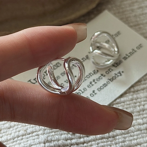 Orecchini a Cerchio Minimalisti in Argento Sterling 925 per Donna Orecchini Huggie Geometrici ad Arco a Doppio Cerchio