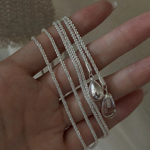 S925 Sterlingsilber Wassertropfen Anhänger Halskette Für Damen Vintage Funkelnd Lange Y-Form Pulloverkette Elegante Schmuck