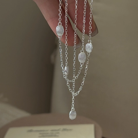 Minimalistische 925 Sterling Silber Halskette Für Damen Einfache Gebürstete Bohne Anhänger Schlüsselbein Kette Geometrische Sonne Schmuck Geschenk