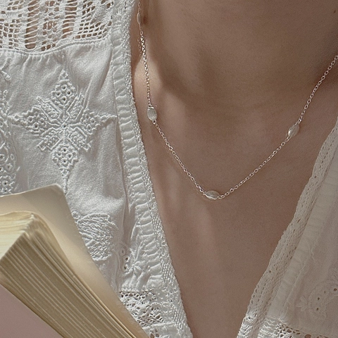 Minimalistische 925 Sterling Silber Halskette Für Damen Einfache Gebürstete Bohne Anhänger Schlüsselbein Kette Geometrische Sonne Schmuck Geschenk