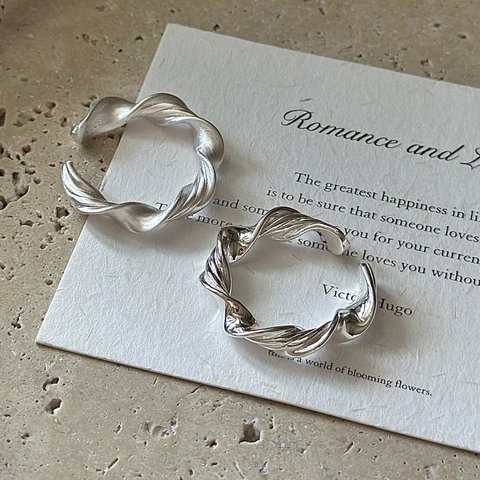 S925 Sterlingsilber Gedrehter Seilring Für Damen Minimalistisch Vintage Einstellbarer Offener Fingerring Mode Schmuck