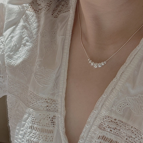 925 Sterling Silver Cat Eye Beads Clavicle Necklace For Women Minimalist Snake Chain Vintage Aesthetic Fine Jewelry Gift
