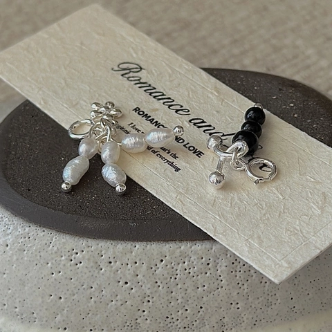 S925 Sterling Silver Small Flower Pendant Minimalist Agate Artificial Pearl Jewelry Charm For Women Gift Neck Jewelry
