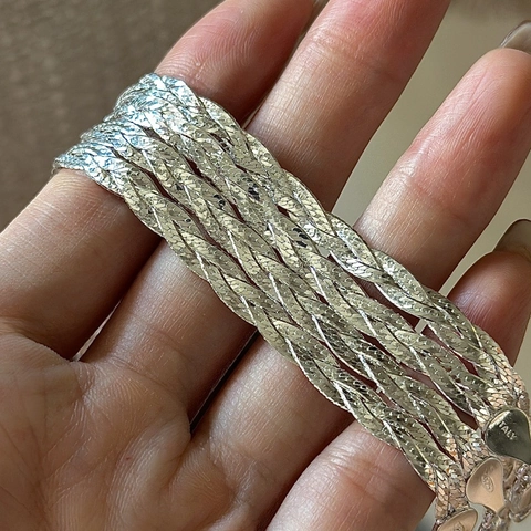 925 Sterlingsilber Geflochtene Kette Halskette Armband Für Damen Italienisches Design Minimalistisches Retro Stil Schmuck