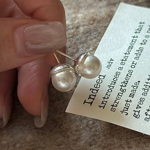 Vintage Acorn Shape Artificial Pearl Stud Earrings With 925 Sterling Silver Earring Post Elegant Women Commute Jewelry