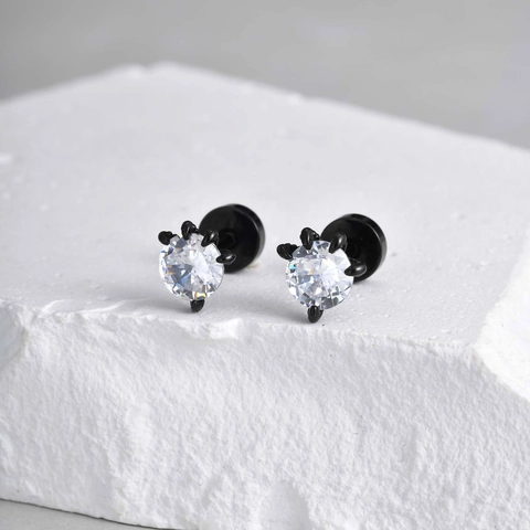 Edelstahl Drachenkrallen Zirkonia Ohrstecker Für Herren Damen Schwarz Gothic Punk Minimalistisch Weiß Zirkonia Krallen Ohrstecker