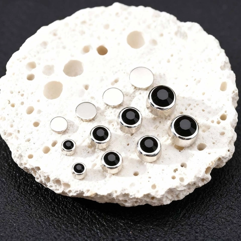 Vintage Magnetic Stud Earrings Men Women Non-Pierced Ear Clips Plastic Zirconia Multiple Sizes Personalized Hip Hop Jewelry