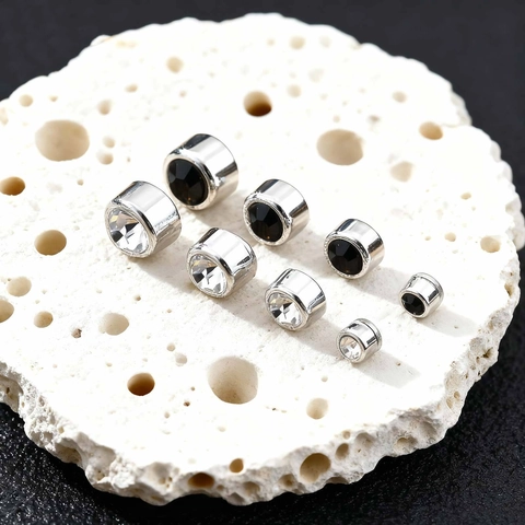 Vintage Magnetic Stud Earrings Men Women Non-Pierced Ear Clips Plastic Zirconia Multiple Sizes Personalized Hip Hop Jewelry