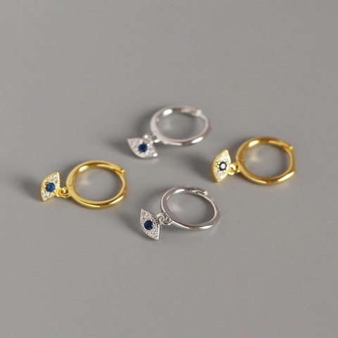 925 Sterling Zilver Boze Oog Oorknopjes Voor Vrouwen Boheems Blauw Zirconia Oorbellen Goud Zilver Verguld Sieraden Cadeau