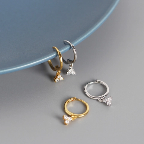 925 Sterlingsilber Geometrische Creolen Für Damen Minimalistische Strass Huggie Ohrringe Täglich Modeschmuck