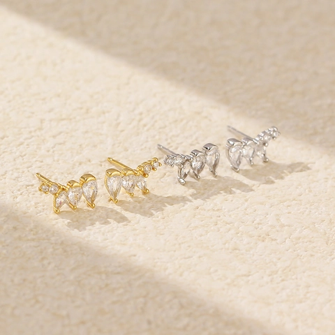 925 Sterlingsilber Unregelmäßige Zirkonia Ohrstecker Für Damen Minimalistische Geometrische Galvanisierte Gold Silber Mode Schmuck Ohrringe