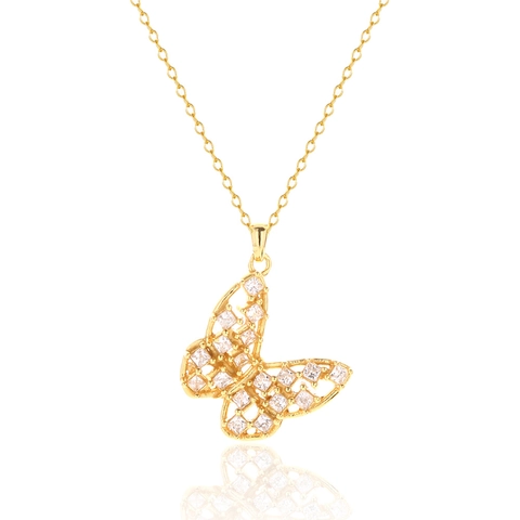 Elegante Collana a Farfalla in Argento Sterling 925 per Donna Girocollo con Design Svuotato e Strass Intarsiati Gioielli Stile Francese