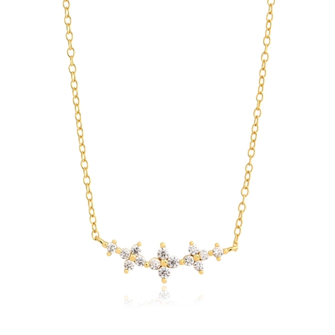 925 Sterlingsilber Blumenanhänger Halskette Für Damen Zierliche Strass Choker Elegant Minimalistisch Chic Mode Schmuck Geschenk