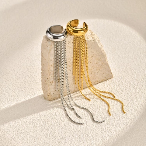 Minimalista Acciaio Inossidabile Nappa Lunga Orecchino a Clip Per Donna Oro Argento Placcato Senza Buco Orecchini a Clip Gioielli Di Moda