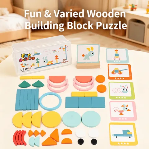 Holz Geometrisches Tangram Puzzle Set Für Kinder Montessori Pädagogische Bausteine Früherziehung Lernspielzeug Mit Aufbewahrungsbox