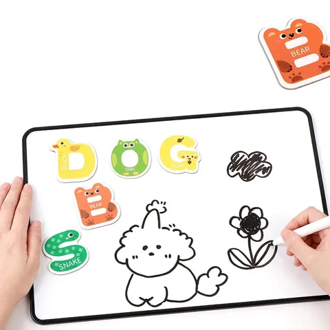 Wooden Magnetic Drawing Board Animal Alphabet Number Magnets Early Learning Educational Writing Toy For Toddlers Children