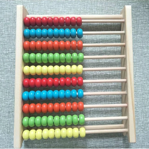 Abaco Giocattolo in Legno per Bambini Apprendimento della Matematica Educativo Perline Colorate Telaio per Conteggio per Bambini