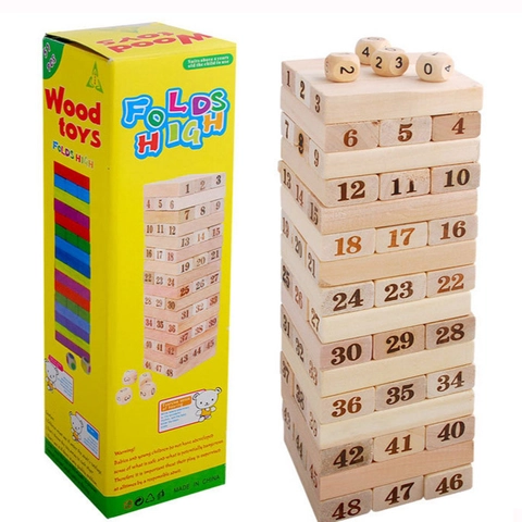 Gioco della Torre in Legno Numerato Blocchi Educativi Gioco di Impilamento per Bambini Adulti Festa in Famiglia