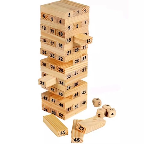 Gioco della Torre in Legno Numerato Blocchi Educativi Gioco di Impilamento per Bambini Adulti Festa in Famiglia