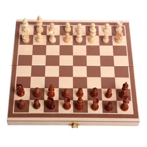 Scacchi Internazionali in Legno Pieghevole Gioco da Tavolo Portatile Giocattolo Educativo per Bambini Adulti Interazione Famiglia