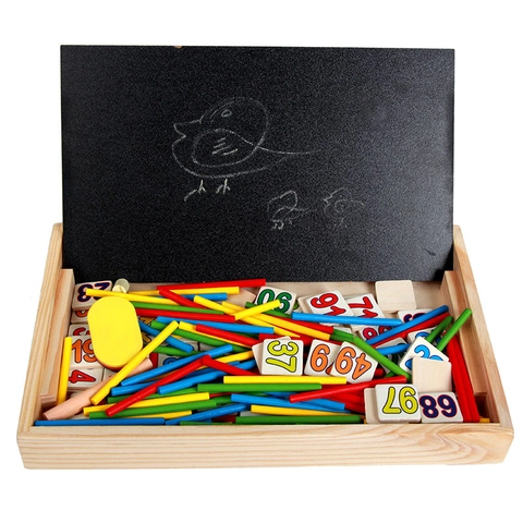 Pädagogisches Mathematik Spielzeugset Aus Holz Mit Zählstäben Zahlenblöcken Lernuhr Montessori Mathe Lernbox Für Kinder