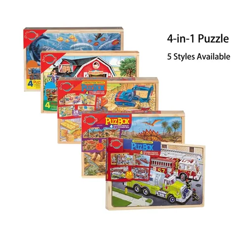 Pädagogisches Holz Puzzle Set Für Kinder Verschiedene Themen Dinosaurier Meerestier Fahrzeug Lernspielzeug Mit Aufbewahrungsbox