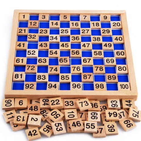 Montessori Holz Einhundert Zahlenbrett Mathematik Lernen Pädagogisches Spielzeug Für Kinder Digitales Gitter Zählen Puzzle Spiel Geschenk