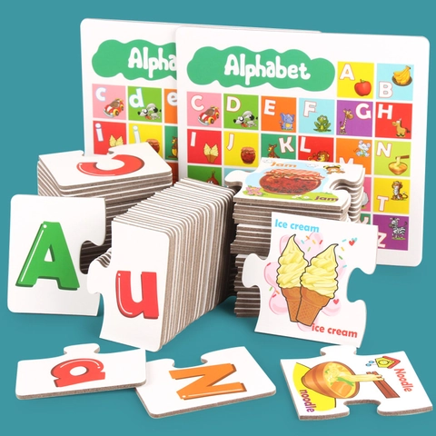 Lernspielzeug Alphabet Zuordnungskarten Für Kinder Vorschule Lernen 26 Buchstaben Tierillustrationen Pädagogisches Spielzeug