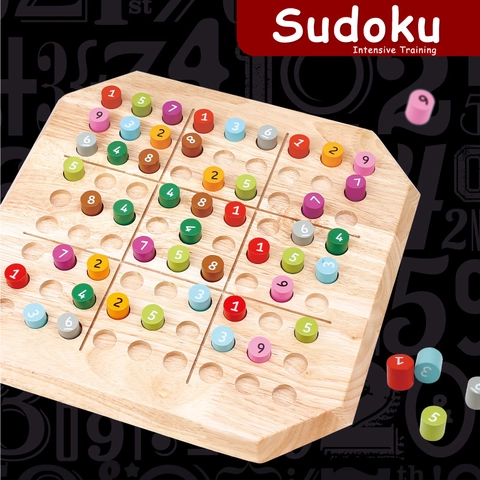 Hölzernes Sudoku Brettspiel Logisches Denktraining Pädagogisches Spielzeug Mit Bunten Zahlenblöcken Für Kinder Erwachsene