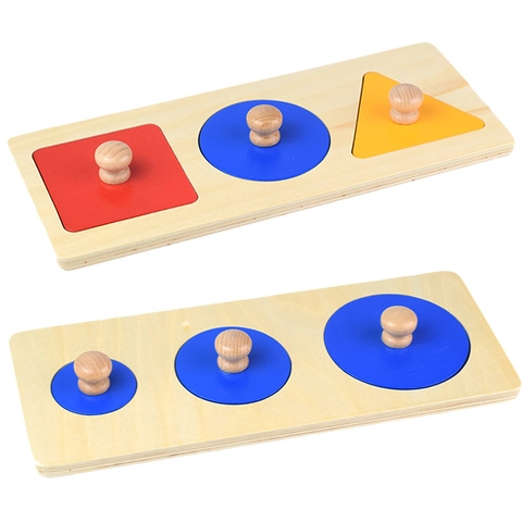 Montessori Ξύλινο Παζλ Γεωμετρικών Σχημάτων Πίνακας με Λαβή Πρώιμο Εκπαιδευτικό Παιχνίδι Μάθησης για Νήπια Προσχολική Αισθητηριακή Εκπαίδευση