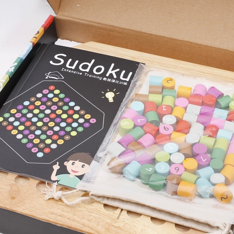 Hölzernes Sudoku Brettspiel Logisches Denktraining Pädagogisches Spielzeug Mit Bunten Zahlenblöcken Für Kinder Erwachsene