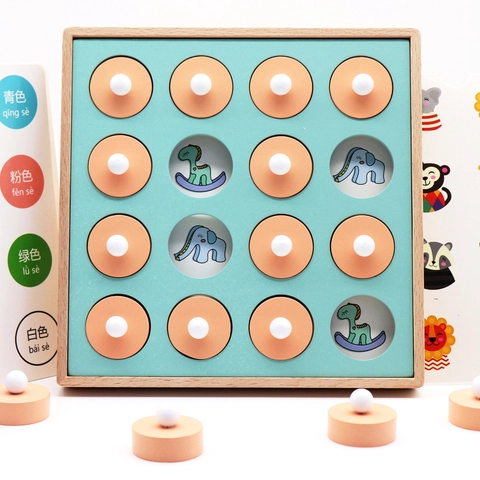Hölzernes Memory Match Spiel Schach Montessori Lernspielzeug Für Kinder Gehirntraining Kognitive Tiere Obst Brettspiel