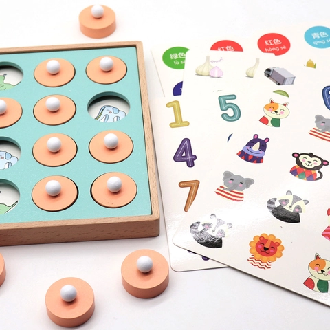 Hölzernes Memory Match Spiel Schach Montessori Lernspielzeug Für Kinder Gehirntraining Kognitive Tiere Obst Brettspiel