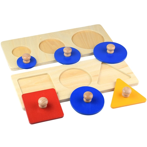Montessori Rompecabezas de Formas Geométricas de Madera Tablero de Agarre Juguete Educativo Temprano Para Niños Entrenamiento Sensorial Preescolar