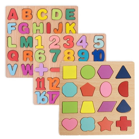 Montessori Holz Alphabet Zahlen Puzzle Brett Früherziehung Kognitives Matching Spielzeug Für Kleinkinder Vorschule Gehirnentwicklung