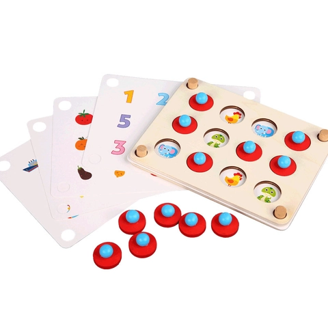 Children Wooden Memory Chess Game Toy Montessori Early Learning Concentration Training Cognitive Cards For Kids Toddlers