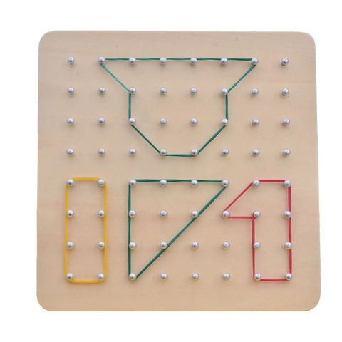 Montessori Geobrett Aus Holz Mit Gummibändern Und Geometrischen Aufgabenkarten Grafisches Pädagogisches Mathe-Steckbrett Für Kinder Vorschule Logiktraining