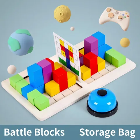 Houten Tetris Bouwstenen Logica Speelgoed Veelkleurig Leerzaam Interactieve Strijd Bordspel Voor Kinderen Cadeau