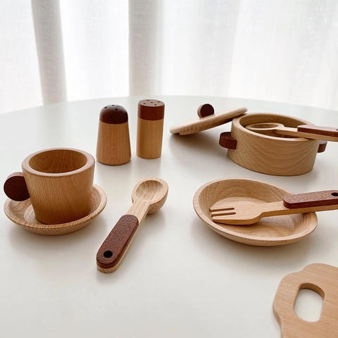 Natuurlijk Hout Kinder Keuken Speelgoed Rollenspel Voedsel Simulatie Fruit Groente Kookgerei Educatief Rollenspel Speelgoed