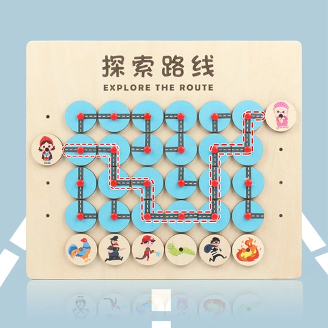 Houten Logisch Denken Doolhof Bordspel Ontdek De Route Pad Puzzel Voor Kinderen Kleuter Onderwijs Speelgoed