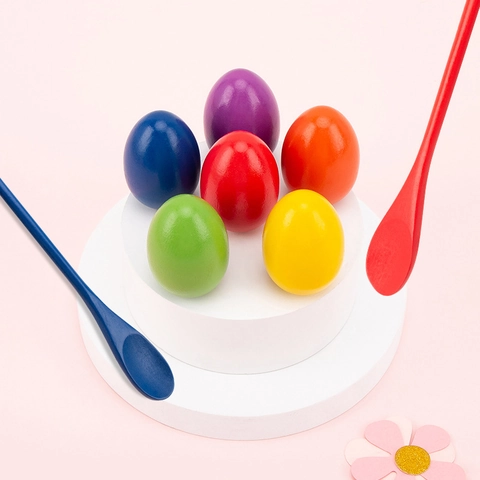 Gioco di Corsa Con Cucchiaio e Uovo in Legno per Bambini Allenamento Equilibrio Giocattolo Montessori Coordinazione Sensoriale Arcobaleno