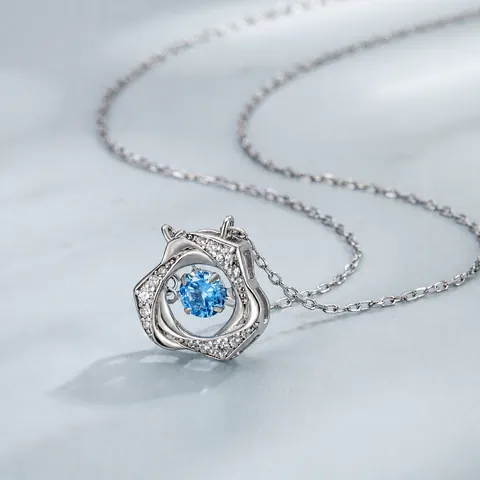 925 Sterlingsilber Tanzendes Herz Halskette Für Damen Möbius Schleife Blume Anhänger Strass Eingelegt Elegante Schlüsselbeinkette Schmuck Geschenk