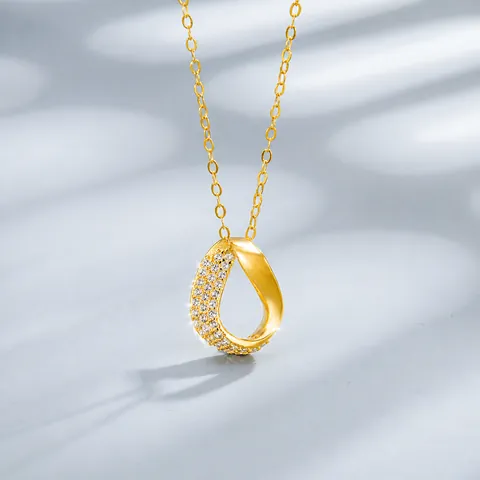 925 Sterlingsilber Möbiusschleife Anhänger Halskette Für Damen Minimalistisch Eingelegte Strass Verdrehte Welle Schmuck Geschenk