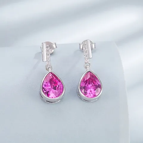Boucles d'Oreilles Clous en Argent Sterling 925 Goutte d'Eau Zirconia Larmes de Sirène pour Femmes Bijoux Élégants de Mode