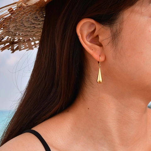 Edelstahl 18K Vergoldet Wassertropfen Ohrringe Für Damen Mode Wassertropfen Ohrringe Hochglanzpoliert Minimalistischer Schmuck Geschenk