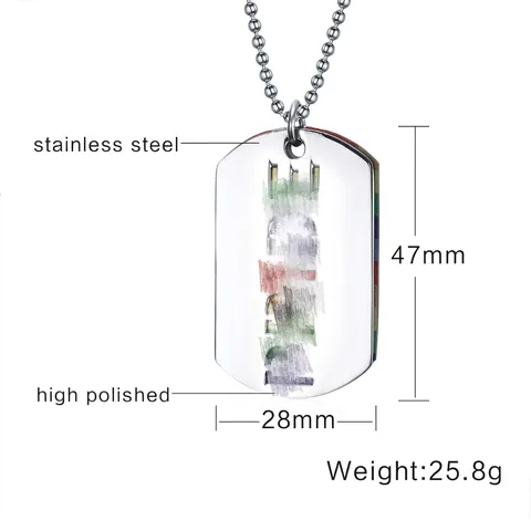 Collana Targhetta Militare Arcobaleno Pride in Acciaio Inossidabile per Uomo Donna Strisce Arcobaleno Lettera Pride Gioielli Regalo