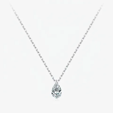 Elegant 925 Sterling Silver Pear Cut Moissanite Pendant Necklace For Women D Color VVS1 Teardrop Necklace With GRA Certificate Fashion Jewelry Gift