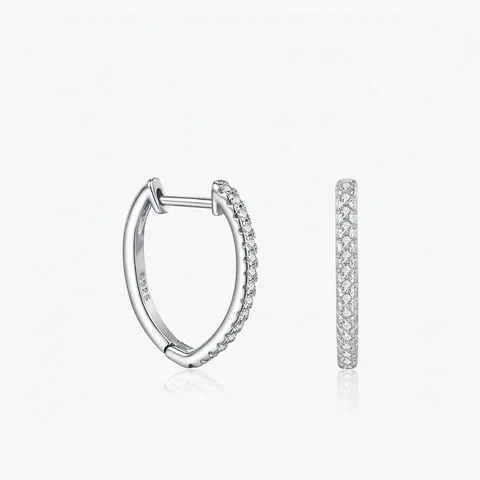D Farbe VVS1 Moissanit S925 Sterlingsilber Herzförmige Creolen Für Damen Luxus Einreihige Kleine Steine Schmuck Geschenk