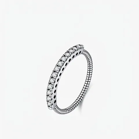 S925 Sterlingsilber Vintage Zirkonia Ring Für Damen Exquisite Spiral Seil Textur Reihe Zirkonia Jubiläum Schmuck Fingerring