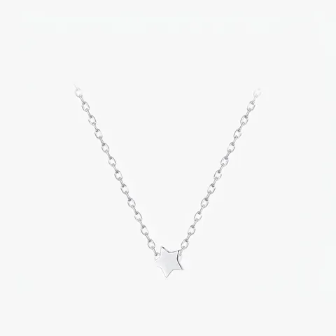 Zierliche 925 Sterlingsilber Stern Anhänger Halskette Für Damen Minimalistische Polierte Stern Schlüsselbeinkette Modeschmuck Geschenk